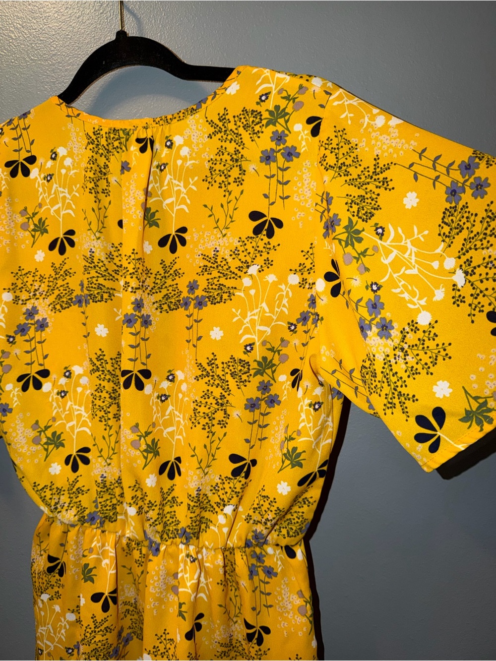 Sienna Sky Yellow Floral Wrap Peplum Top - Picture 6 of 6